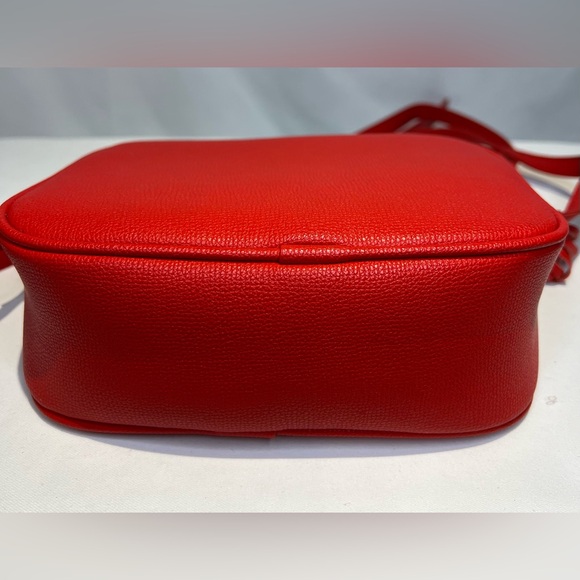 Agatha Paris Camera Bag in Tomato Red Smooth Leather Crossbody Bag with Tassel - Picture 6 of 6